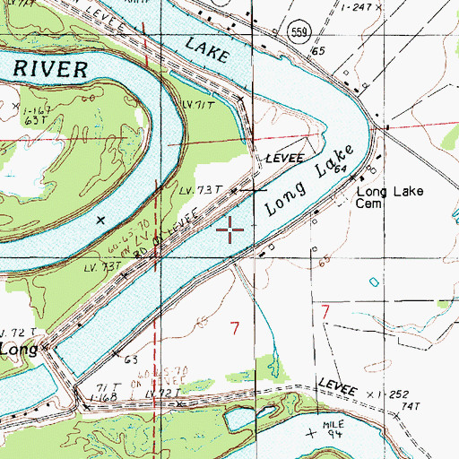 Topographic Map of Long Lake, LA