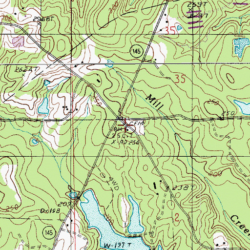 Topographic Map of Longstraw Baptist Church, LA