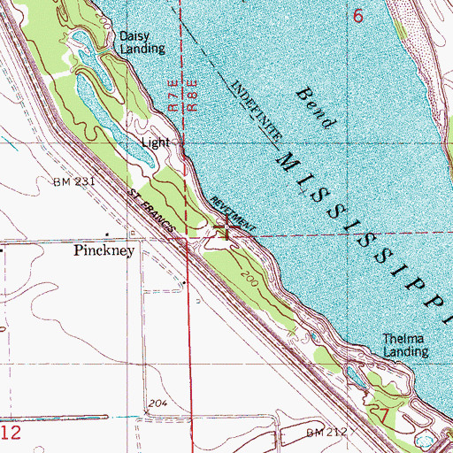Topographic Map of Thelma Lodge, AR