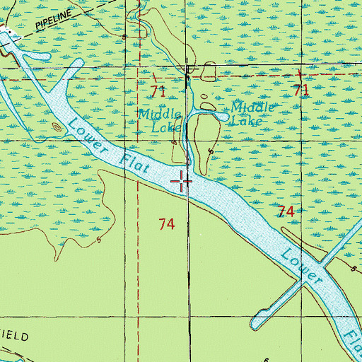 Topographic Map of Lower Flat, LA