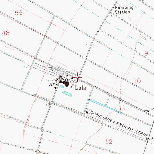 Topographic Map of Lula, LA