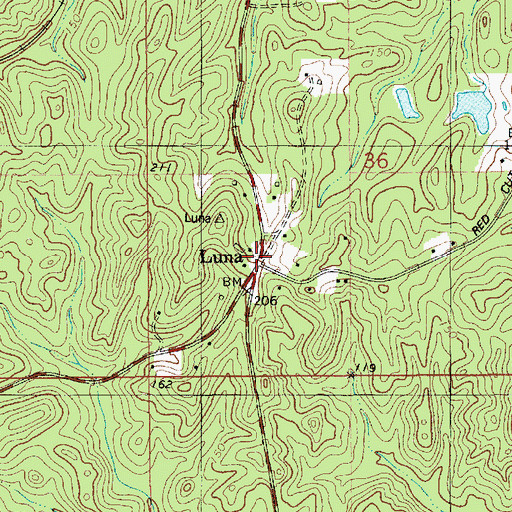 Topographic Map of Luna, LA