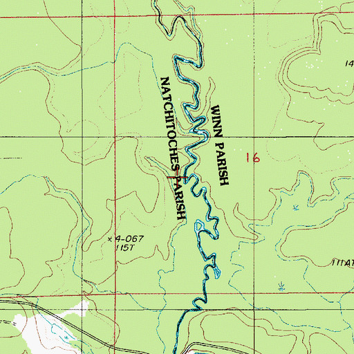 Topographic Map of Luster Branch, LA