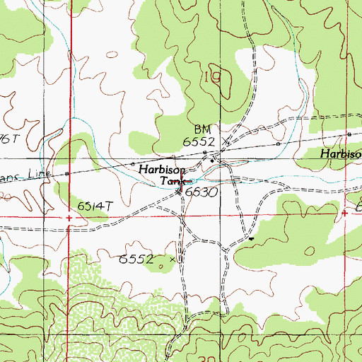 Topographic Map of Harbison Tank, AZ
