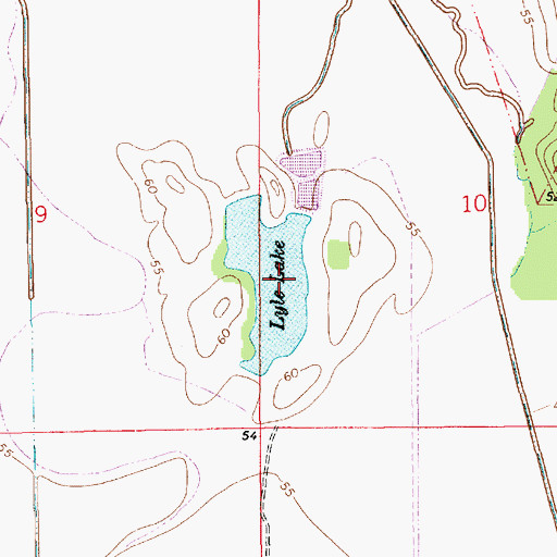 Topographic Map of Lyle Lake, LA