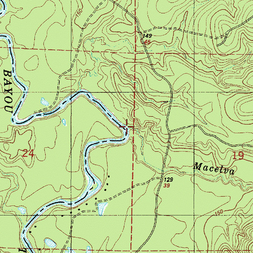 Topographic Map of Macelva Creek, LA