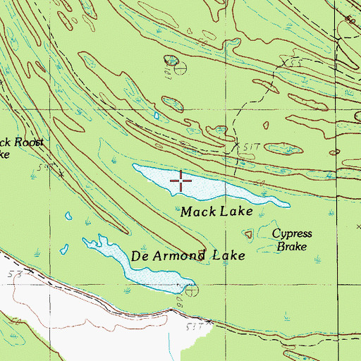 Topographic Map of Mack Lake, LA