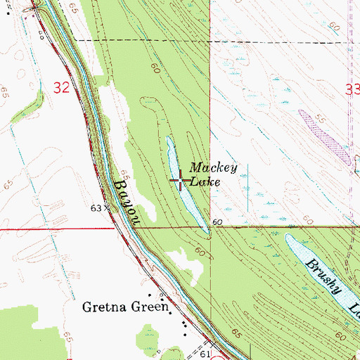 Topographic Map of Mackey Lake, LA