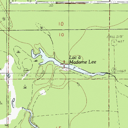 Topographic Map of Lac a Madame Lee, LA