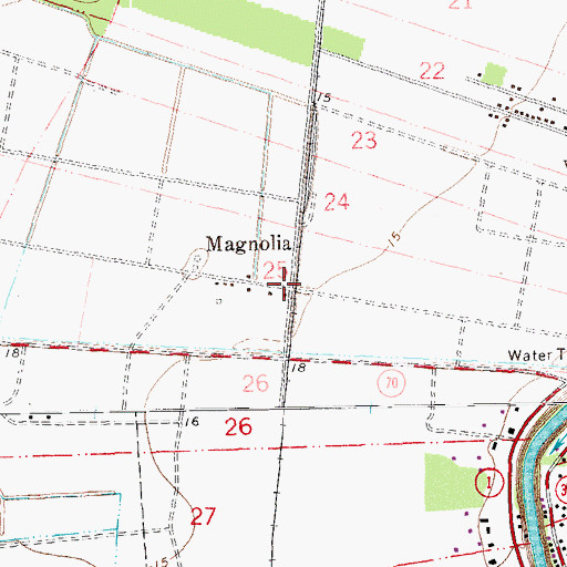 Topographic Map of Magnolia, LA