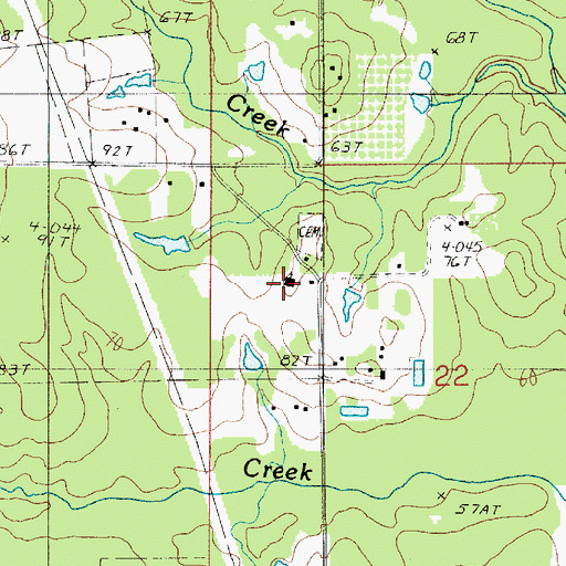 Topographic Map of Magnolia Baptist Church, LA