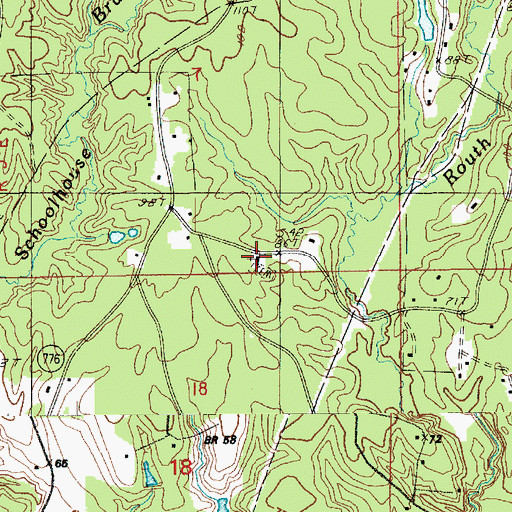 Topographic Map of Magnolia Baptist Church, LA
