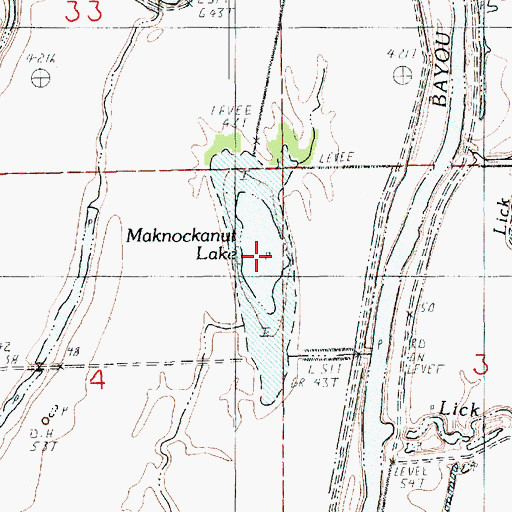 Topographic Map of Maknockanut Lake, LA