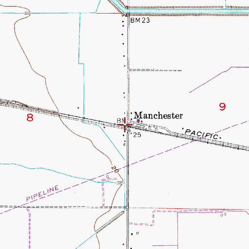 Topographic Map of Manchester, LA
