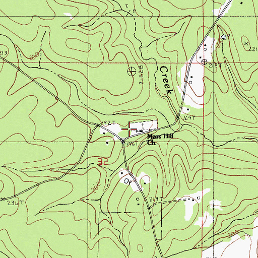 Topographic Map of Mars Hill Church, LA