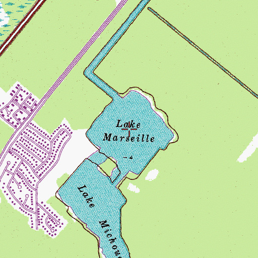 Topographic Map of Lake Marseille, LA