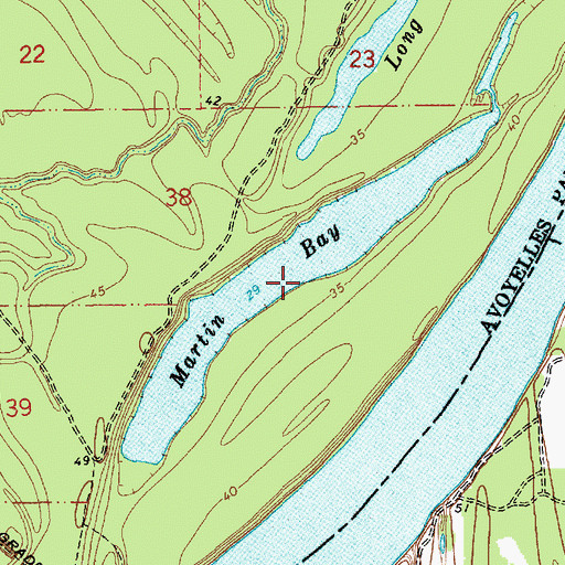 Topographic Map of Martin Bay, LA
