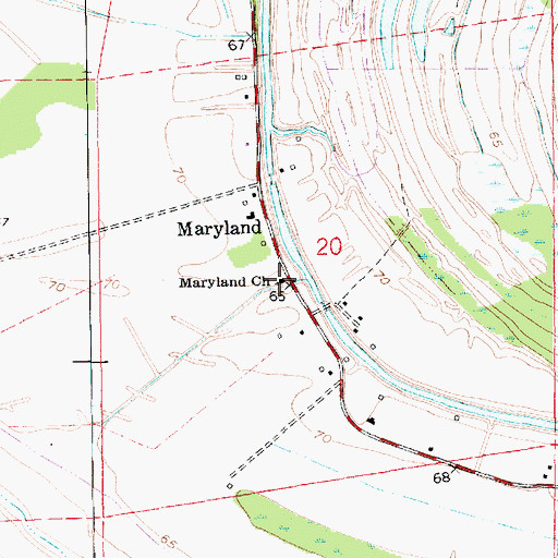 Topographic Map of Maryland Baptist Church, LA