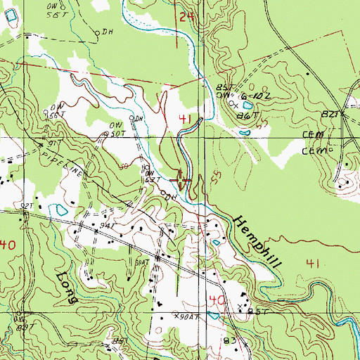 Topographic Map of Mason Branch, LA