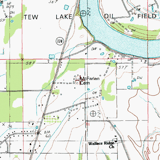 Topographic Map of McFarlen Cemetery, LA