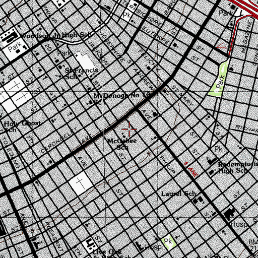 Topographic Map of Louise S McGehee School, LA