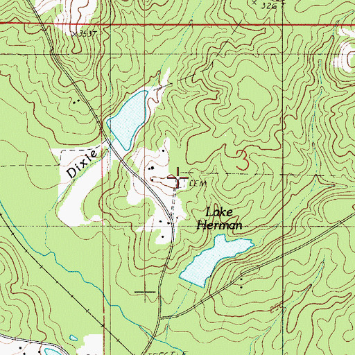 Topographic Map of McKenzie Cemetery, LA