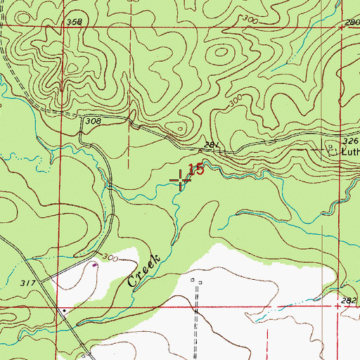 Topographic Map of Thomas Creek, AR