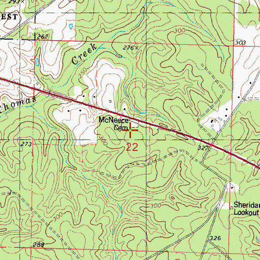 Topographic Map of McNeece Cemetery, LA