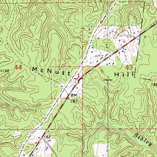 Topographic Map of McNutt Hill, LA