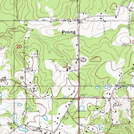 Topographic Map of McVey Church, LA