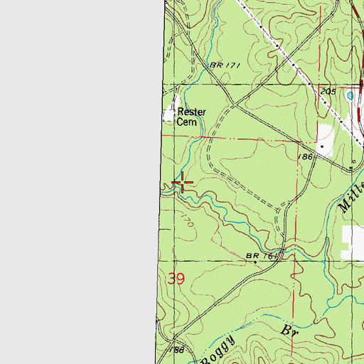 Topographic Map of Meazels Creek, LA