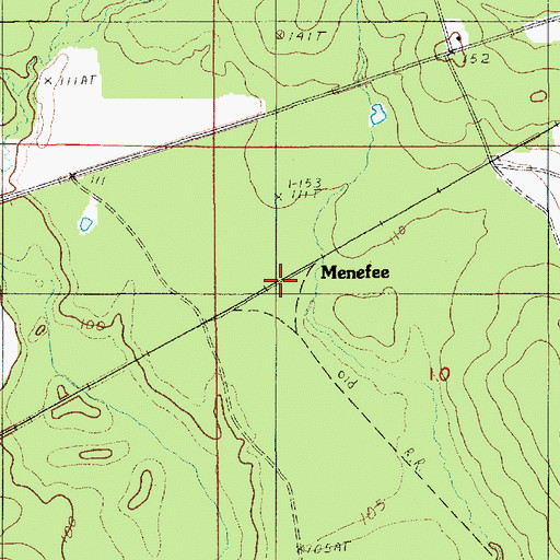 Topographic Map of Menefee, LA
