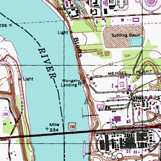 Topographic Map of Mengel Landing, LA