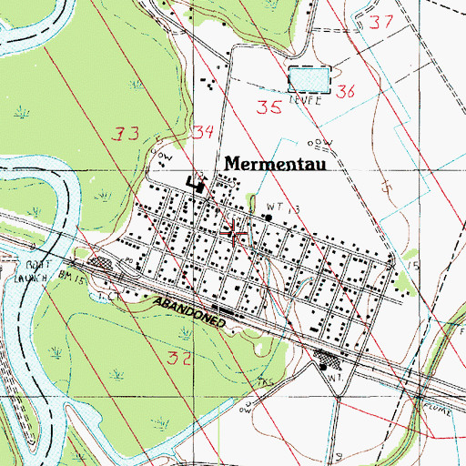 Topographic Map of Mermentau, LA