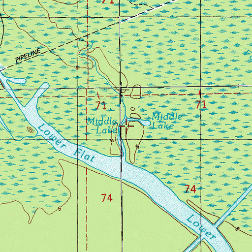Topographic Map of Middle Lake, LA