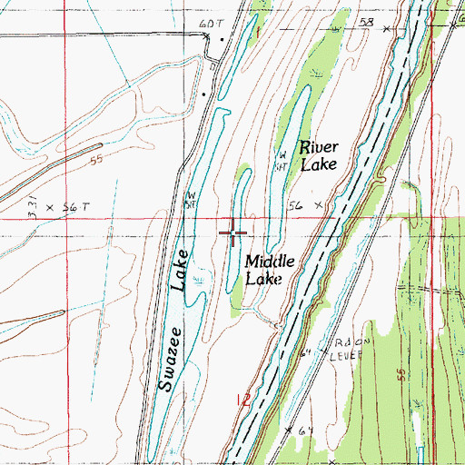 Topographic Map of Middle Lake, LA