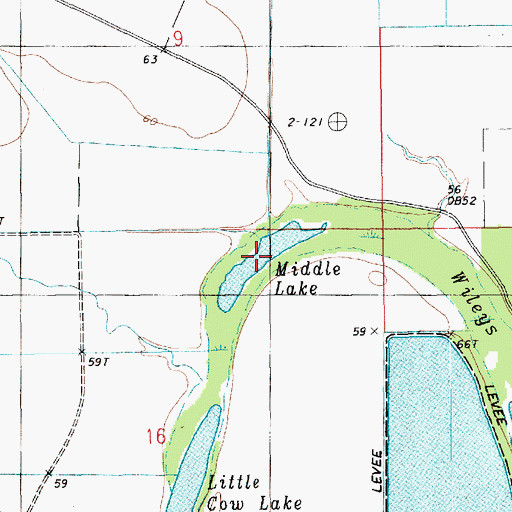 Topographic Map of Middle Lake, LA
