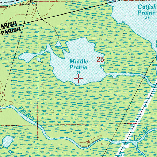 Topographic Map of Middle Prairie, LA
