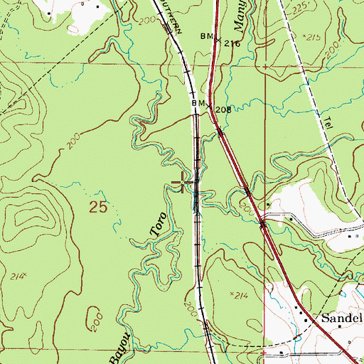 Topographic Map of Midkiff Creek, LA