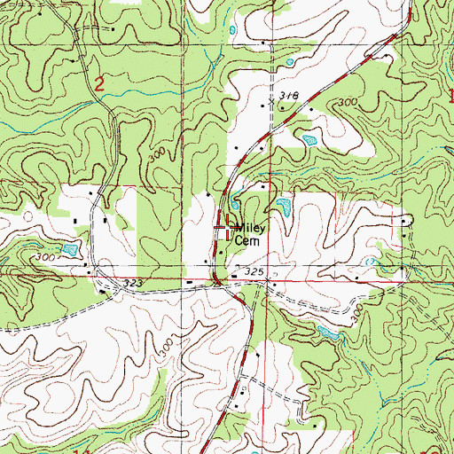 Topographic Map of Miley Cemetery, LA