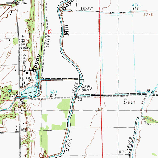 Topographic Map of Mill Bayou, LA