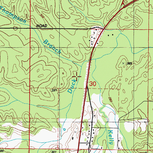 Topographic Map of Thompson Branch, AR