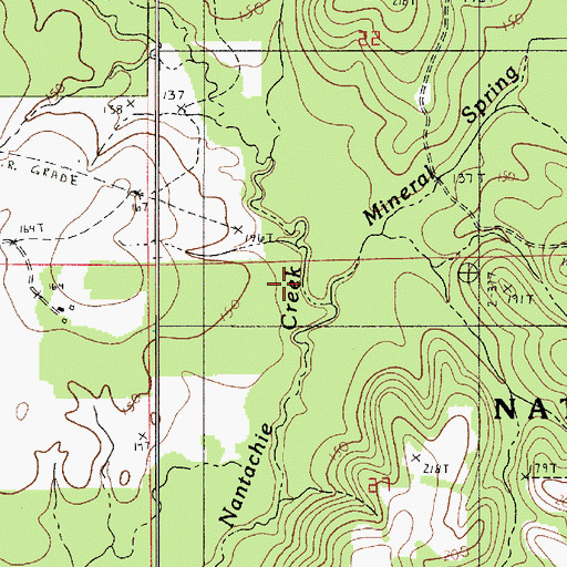 Topographic Map of Mineral Spring Branch, LA