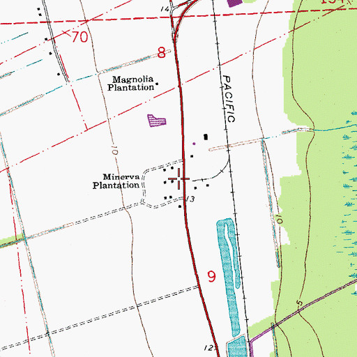 Topographic Map of Minerva Plantation, LA