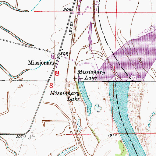 Topographic Map of Missionary Lake, LA