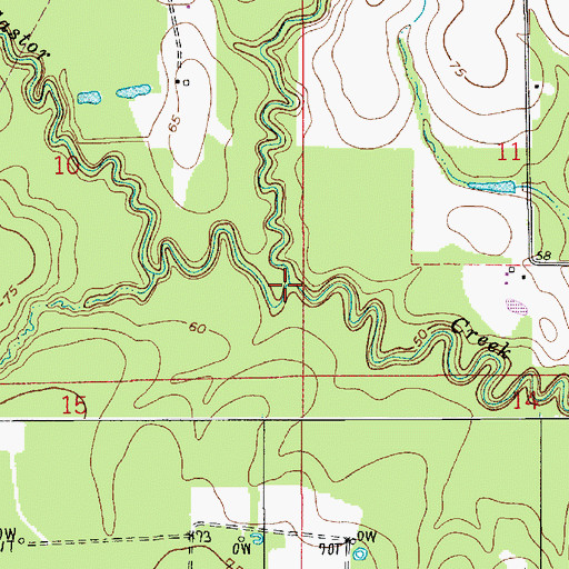 Topographic Map of Mitchell Creek, LA