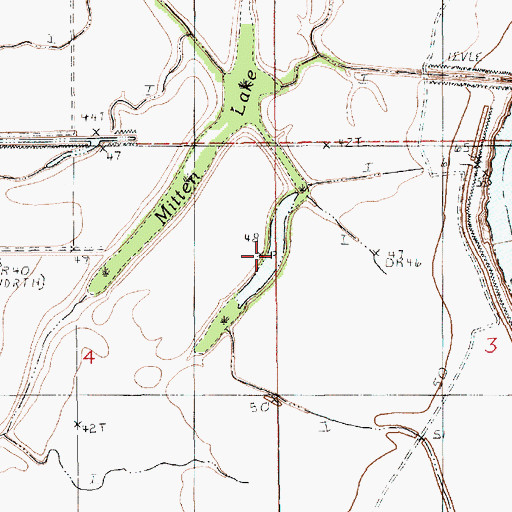 Topographic Map of Mitten Lake, LA