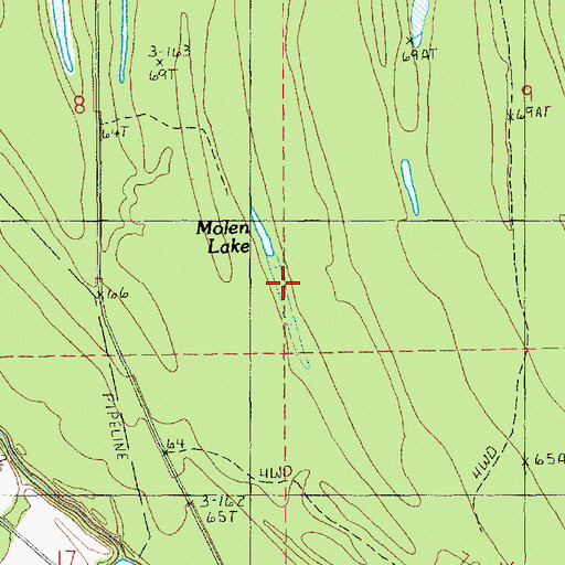 Topographic Map of Molen Lake, LA