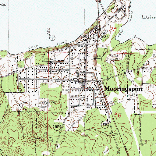 Topographic Map of Mooringsport, LA