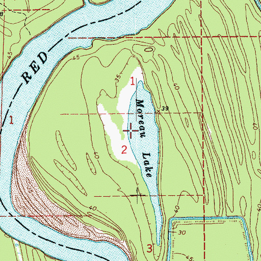 Topographic Map of Moreau Lake, LA